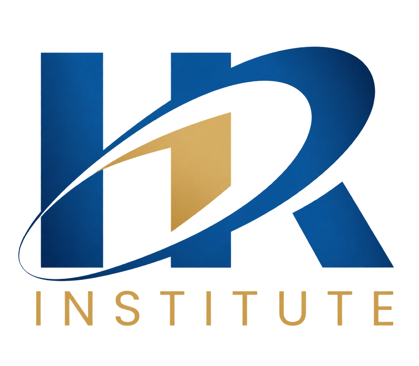 HRI Institute — logotip u plavoj i zlatnoj
